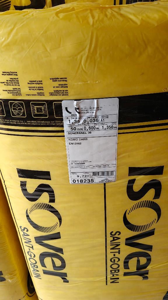 Isolatie Isover Sonepanel 5 cm en 10 cm, Bricolage & Construction, Isolation & Étanchéité, Neuf, Isolation des murs, Laine de verre