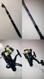 Telescopische hengel met molen en extra spoel, Sports nautiques & Bateaux, Enlèvement, Utilisé, Canne à lancer