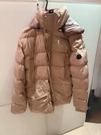 Beige puffer winterjas van moncler met capuchon – maat S, Ophalen, Zo goed als nieuw, Maat 46 (S) of kleiner, Beige
