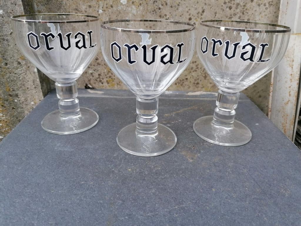 Orval-Trappistenbier glazen., Verzamelen, Biermerken, Ophalen of Verzenden