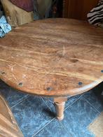 Table ronde en bois massif – artisanat indien, Enlèvement