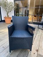 6 sièges tressés + coussin de siège noir, Jardin & Terrasse, Enlèvement, Utilisé, Plastique