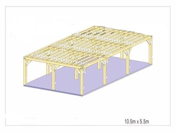 Douglas carport 10,5m x 5,5 m, Enlèvement, Neuf, Carport