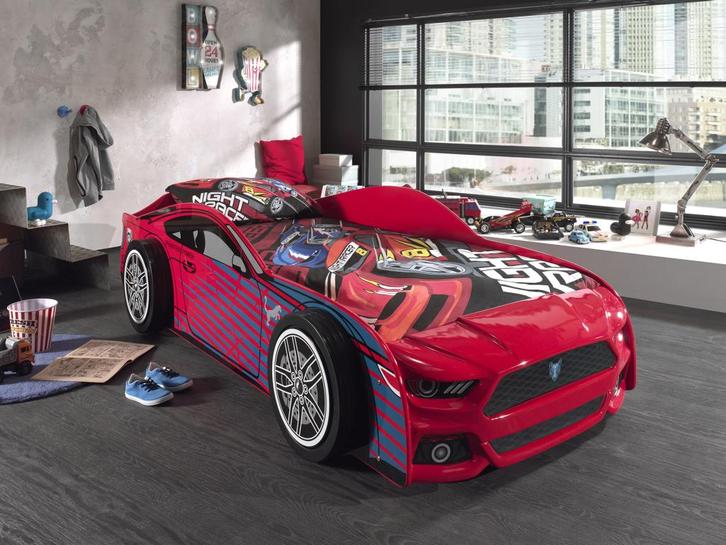 Autobed Panther Power - 90x200 - Rood, Kinderen en Baby's, Kinderkamer | Bedden, Nieuw, Ophalen of Verzenden