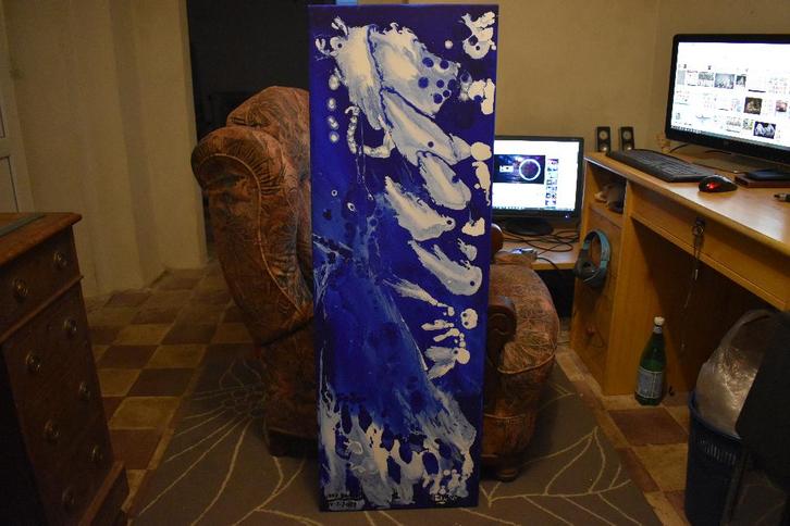 Créatures Blancs Peinture Abstraite, Par Joky Kamo, Antiquités & Art, Art | Peinture | Abstraite, Enlèvement