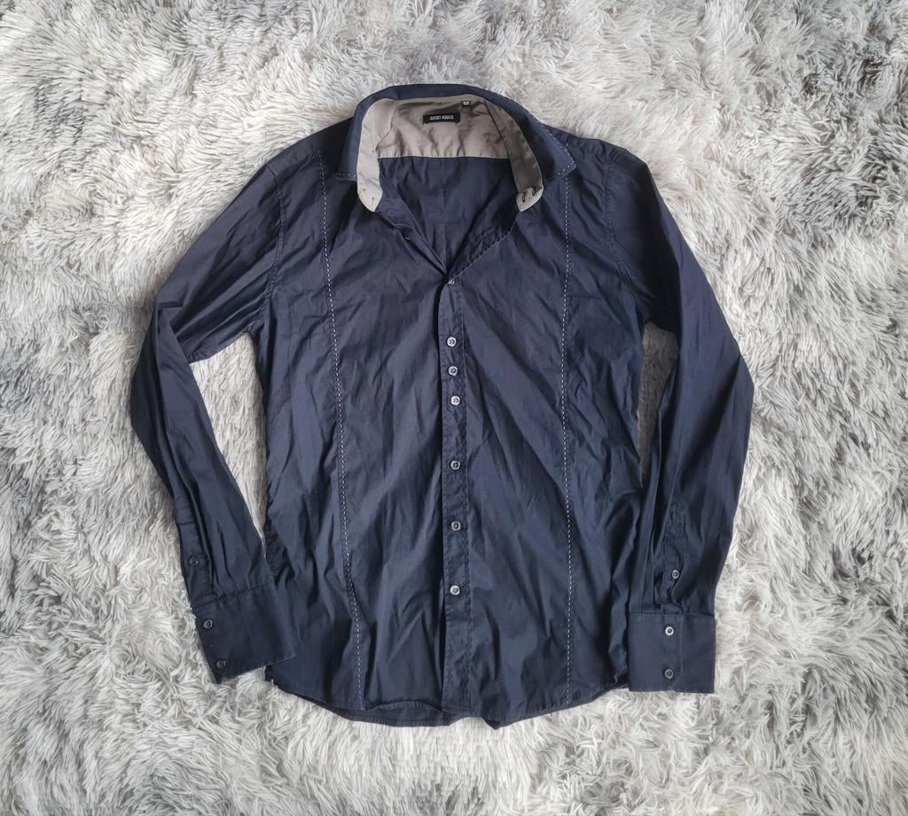 Marineblauw overhemd van Antony Morato Napoli - Slim Fit Str, Kleding | Heren, Overhemden, Gedragen, Halswijdte 41/42 (L), Blauw