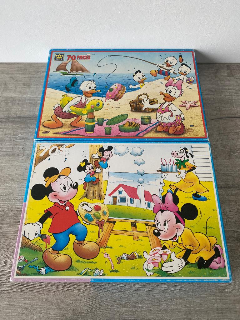 Puzzels van Donald Duck en Mickey Mouse, Kinderen en Baby's, Ophalen, Meer dan 50 stukjes, Gebruikt, 4 tot 6 jaar