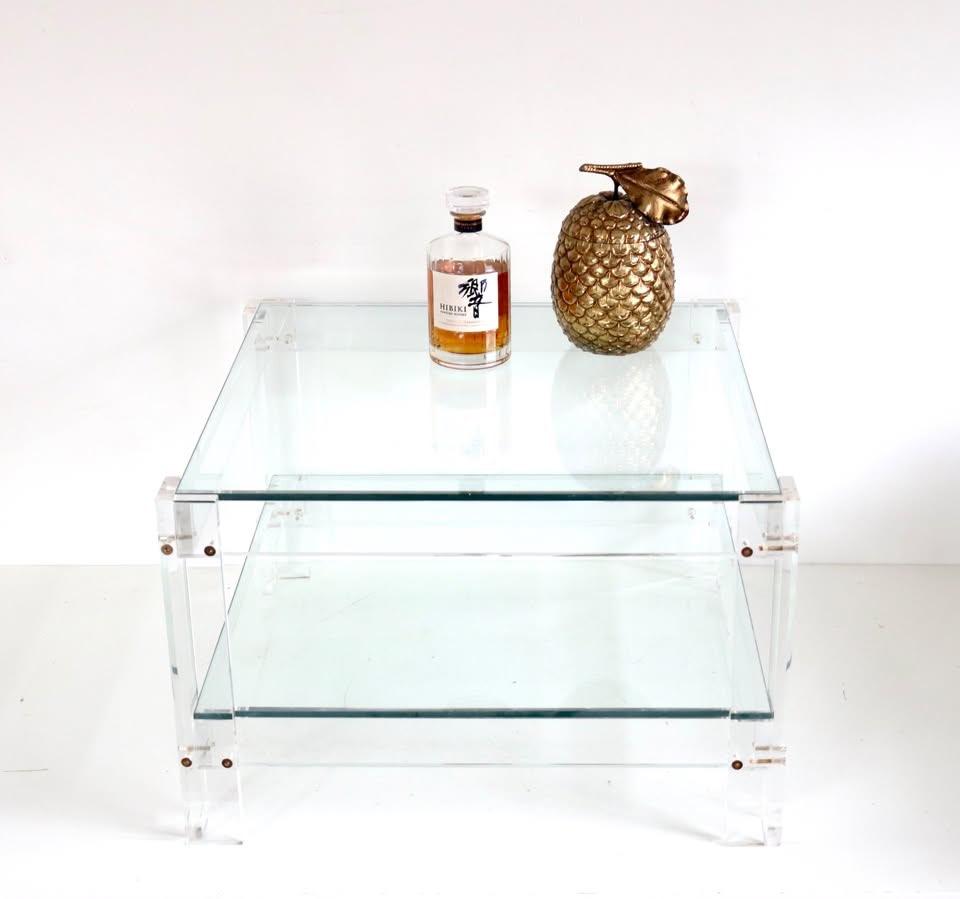 1970s Design Coffee Table - Lucide Salontafel, Ophalen, Zo goed als nieuw, Glas