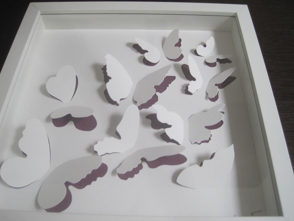 leuke decoratieve kader met vlinderd, Decoratieobject, Ophalen of Verzenden, Zo goed als nieuw, Glas