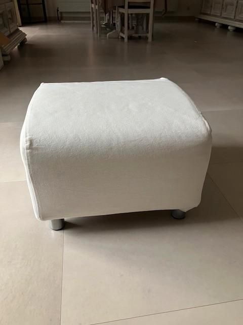 voetbank - repose-pieds, Maison & Meubles, Canapés | Repose-pieds & Poufs, Comme neuf, 50 à 75 cm, 50 à 75 cm, Carré, Bois, Tissus