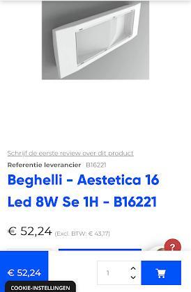 noodverlichting led licht Beghelli Aestetica, Doe-het-zelf en Bouw, Bouwverlichting, Nieuw, Lamp met armatuur, Ophalen of Verzenden