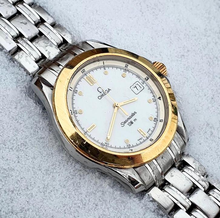 Vintage Omega Seamaster Goud/Staal Origineel Goede staat, Bijoux, Sacs & Beauté, Montres | Hommes, Comme neuf, Omega, Or, Enlèvement