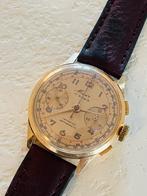 Vintage Mawi chronograaf horloge in 18k goud, Overige merken, Polshorloge, Ophalen of Verzenden, Goud