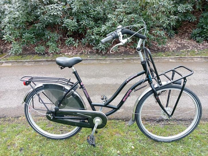 Damesfiets/omafiets 26inch/4 versnellingen/lage instap, Fietsen en Brommers, Fietsen | Dames | Moederfietsen, Sparta, Dubbele standaard