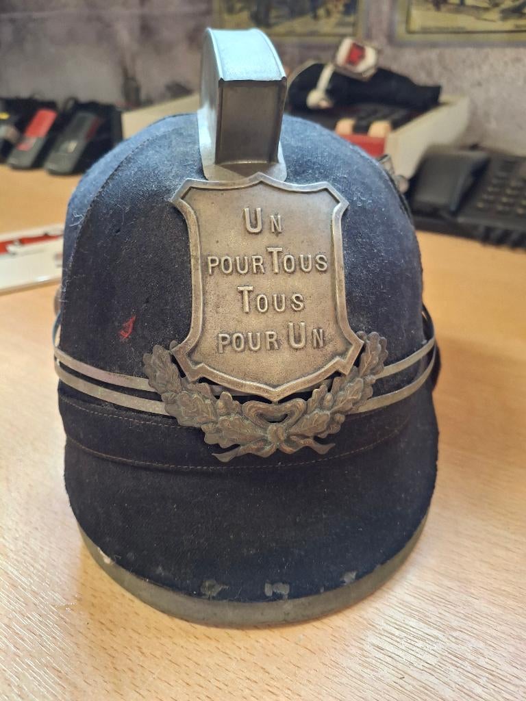 Ancien casque pompier belge, Enlèvement ou Envoi, Autres, Casque ou Béret