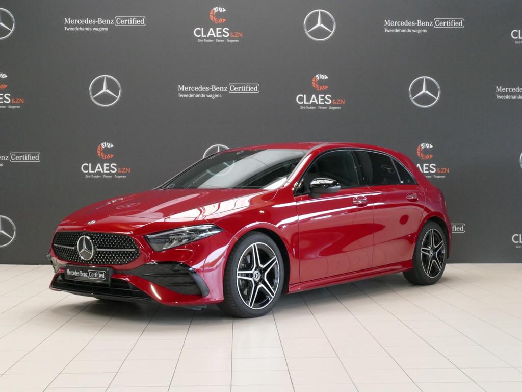 Mercedes-Benz A-Klasse 180d AMG Line (automatique), Rouge, 135 g/km, 116 ch, Noir