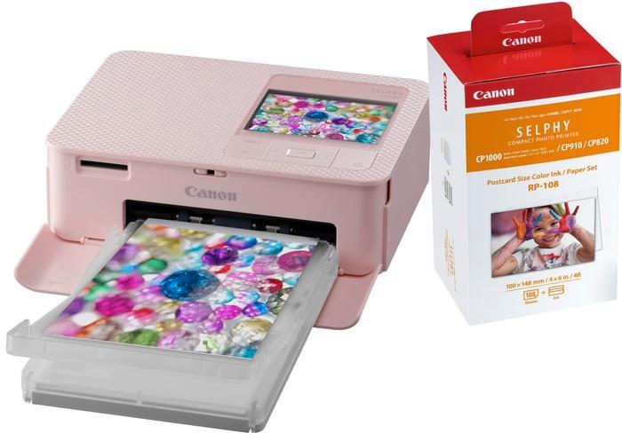 Canon Selphy CP1500 roze fotoprinter – nieuw + 108 fotopapie, Computers en Software, Pocketprinters, Nieuw, Ophalen of Verzenden