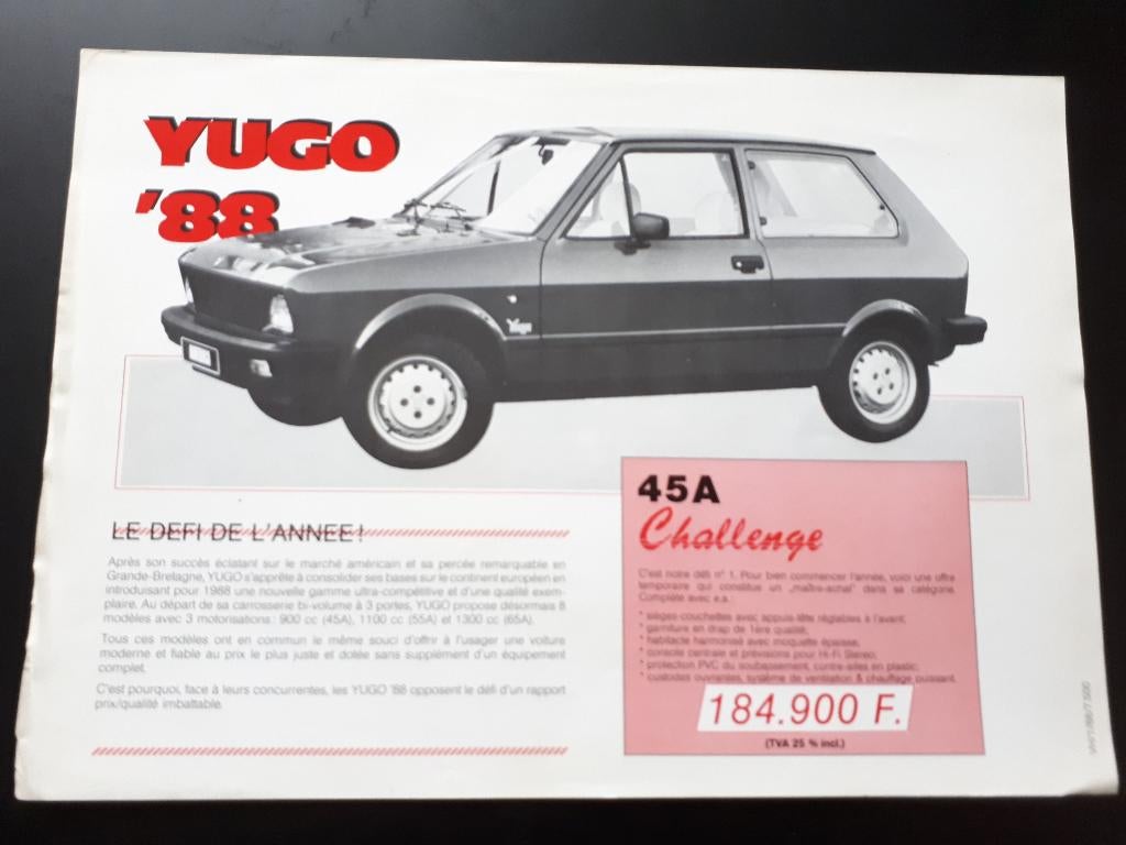 YUGO  '88, Boeken, Ophalen of Verzenden, Nieuw, Overige merken