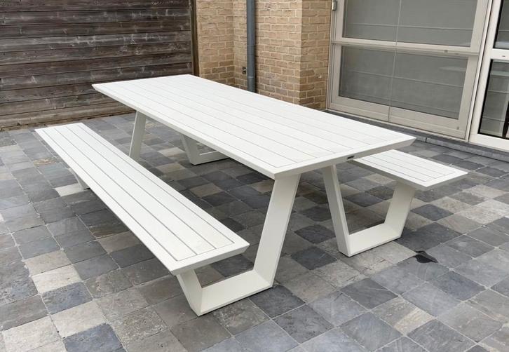 Pic-nic tafel, Tuin en Terras, Picknicktafels, Zo goed als nieuw, Rechthoekig, Aluminium, Ophalen