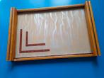 Art deco dienblad hout en glas, Antiek en Kunst, Ophalen