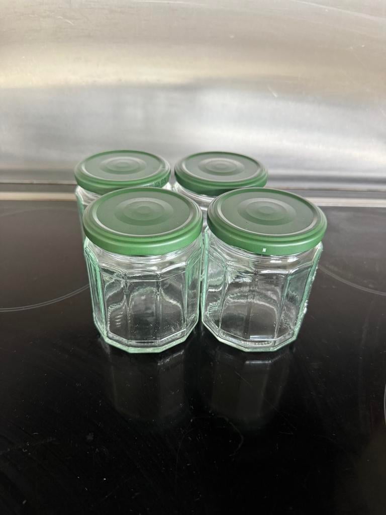 4 lege confituurpotjes, Ophalen, Zo goed als nieuw