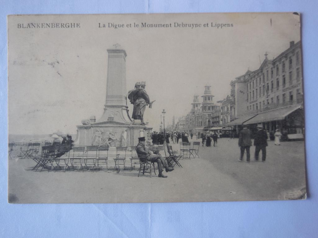 postkaart Blankenberge monument Lippens Debruyne, Verzenden, Voor 1920, Gelopen, West-Vlaanderen