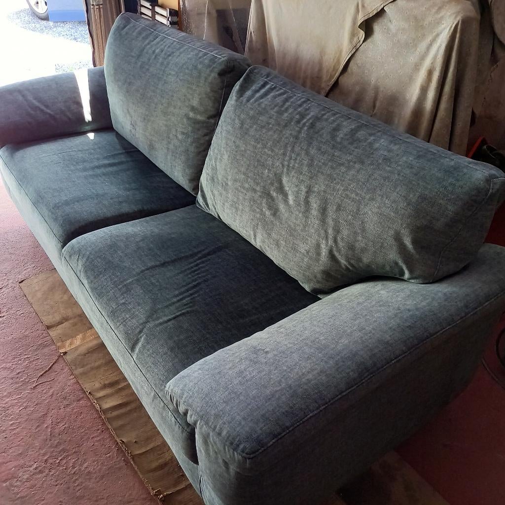 canapé bleu pétrole à donner, Maison & Meubles, Canapés | Salons, Trois personnes, Moins de 75 cm, Enlèvement, Utilisé