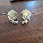 Grote oorringen - zilverkleurig met steentje, Ophalen of Verzenden