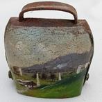 Kleine antieke bel beschilderd met berglandschap, Antiek en Kunst, Antiek | Brons en Koper, Ophalen of Verzenden, Koper