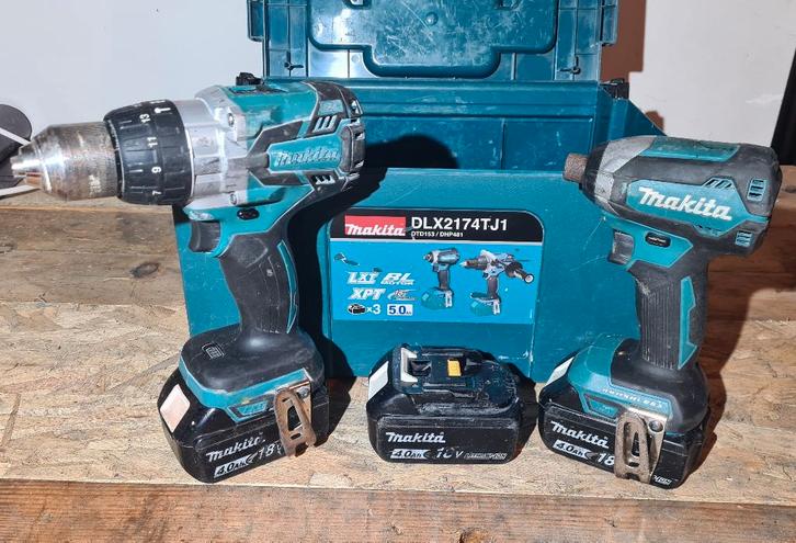 Makita DLX2174TJ1 -> DTD153 & DHP481, Doe-het-zelf en Bouw, Gereedschap | Boormachines, Zo goed als nieuw, Boor- en Schroefmachine