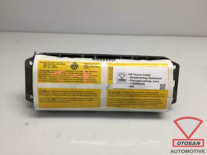 vw touran caddy dashboardairbag passagiersairbag 1t0880204d, Gebruikt, Volkswagen, Volkswagen AG, Vw@volkswagen.de