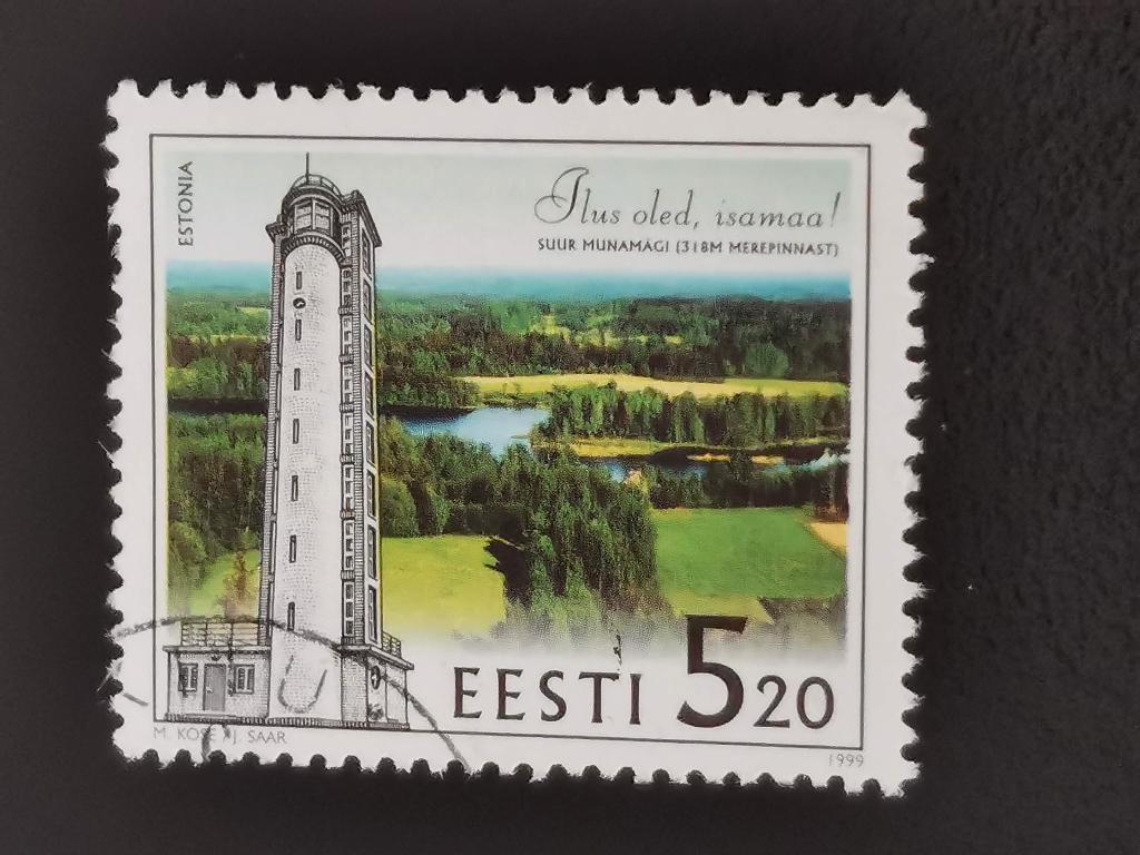 Estland 1999 - Suur Munamägi - hoogste punt Baltische landen, Verzenden, Overige landen, Gestempeld