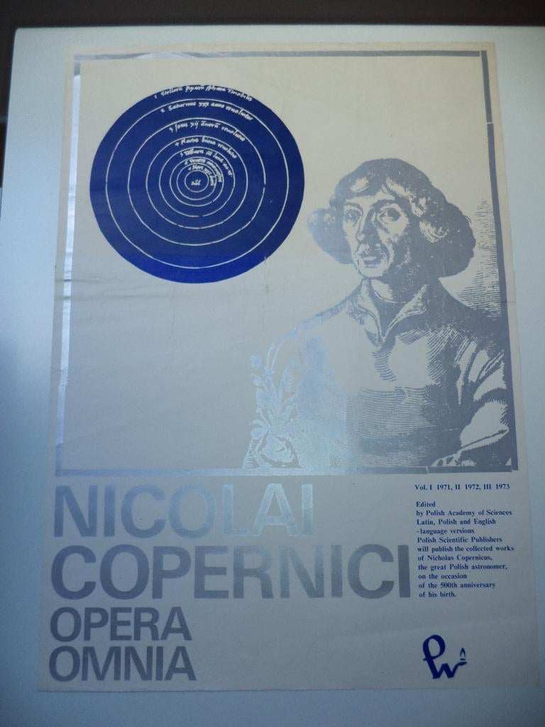 poster astronoom Copernicus 'NICOLAI COPERNICI OPERA OMNIA', Collections, Posters & Affiches, Enlèvement ou Envoi