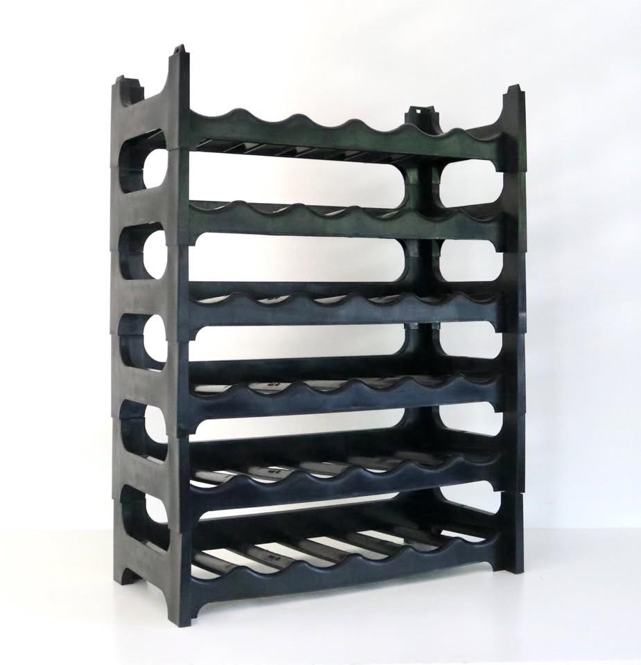 Vintage zwart seventies Space Age wijnrek, Ophalen of Verzenden, Zo goed als nieuw, Kunststof