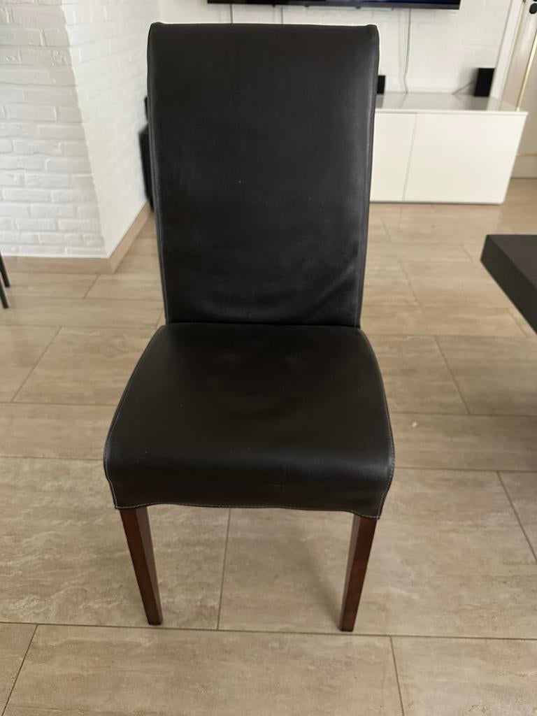 Eettafel stoelen, Klassiek, Brun, Enlèvement, Cuir