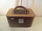 Leuke Retro lederen Beautycase, Ophalen of Verzenden, Zo goed als nieuw, Softcase