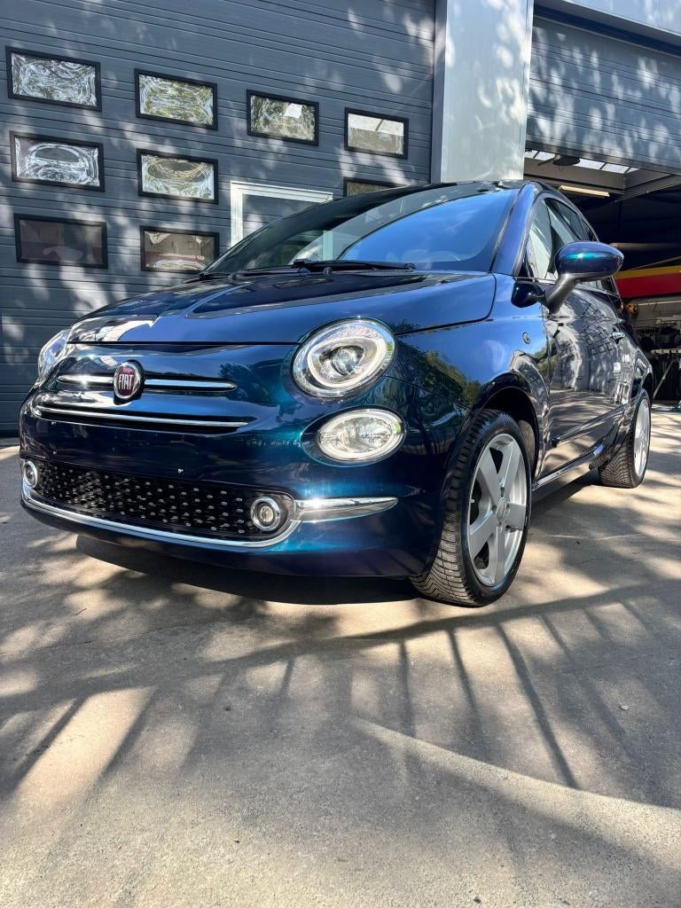 Fiat 500 - 2019 - 1 jaar garantie, Auto's, Voorwielaandrijving, 4 zetels, Blauw, Leder