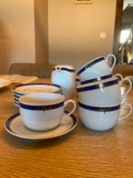 Koffieservies wit met blauw en goud, Ophalen, Zo goed als nieuw, Overige stijlen, Porselein