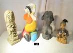 4 Oude Speciale Mensen Beelden in steen en aardewerk, Antiek en Kunst, Ophalen of Verzenden