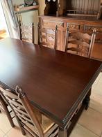 Eetkamer hout, Ophalen, Gebruikt, 4 tot 6 stoelen