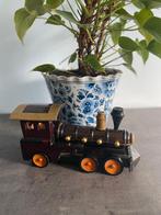 Vintage houten treintje, Ophalen, Gebruikt, Rij- of Hobbelspeelgoed
