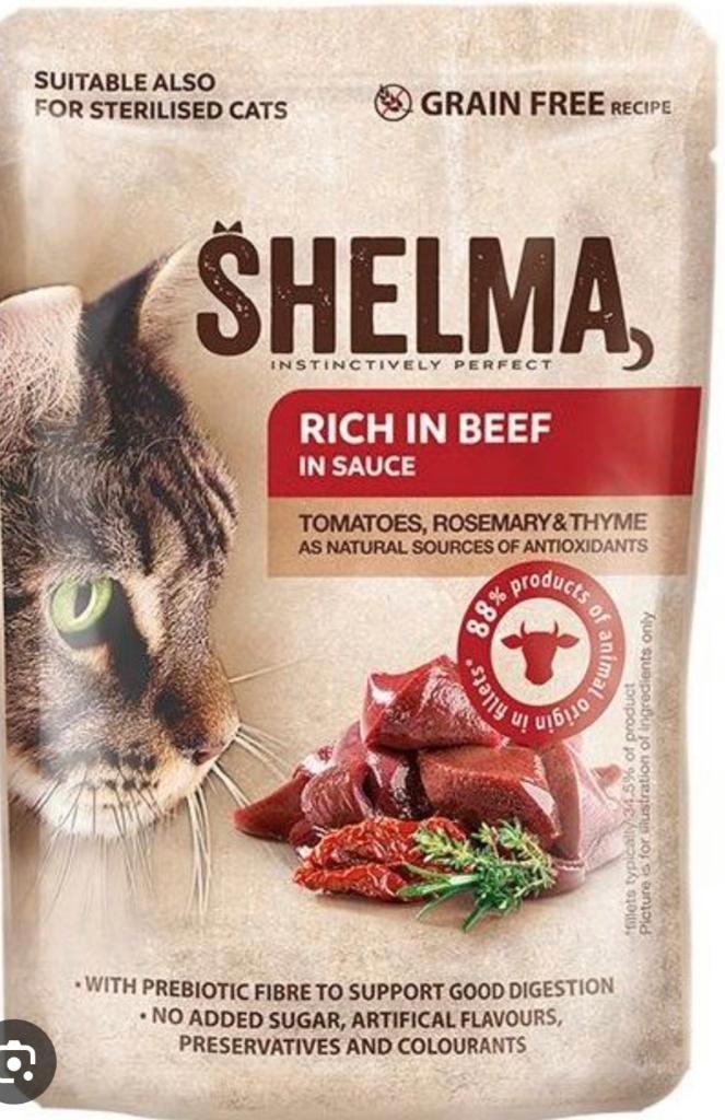 Shelma beef - chat 28 x 85gr Bruxelles Geel Putte, Animaux & Accessoires, Nourriture pour Animaux, Chat, Enlèvement ou Envoi