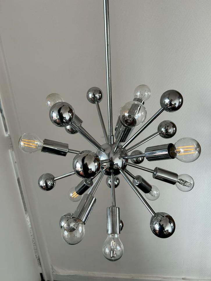 Vintage Sputnik Luster, Huis en Inrichting, Lampen | Plafondlampen, Gebruikt, Ophalen