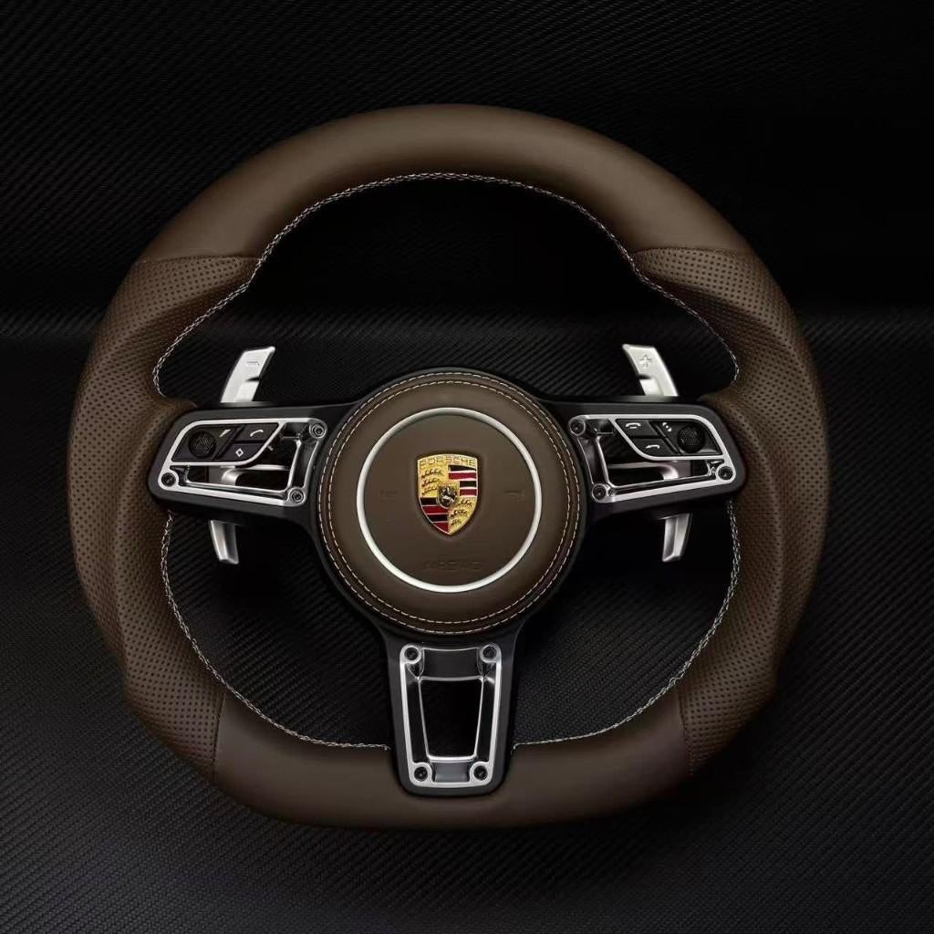 Porsche sportief espresso bruin leer sportief stuur upgrade, Ophalen of Verzenden, Nieuw, Porsche