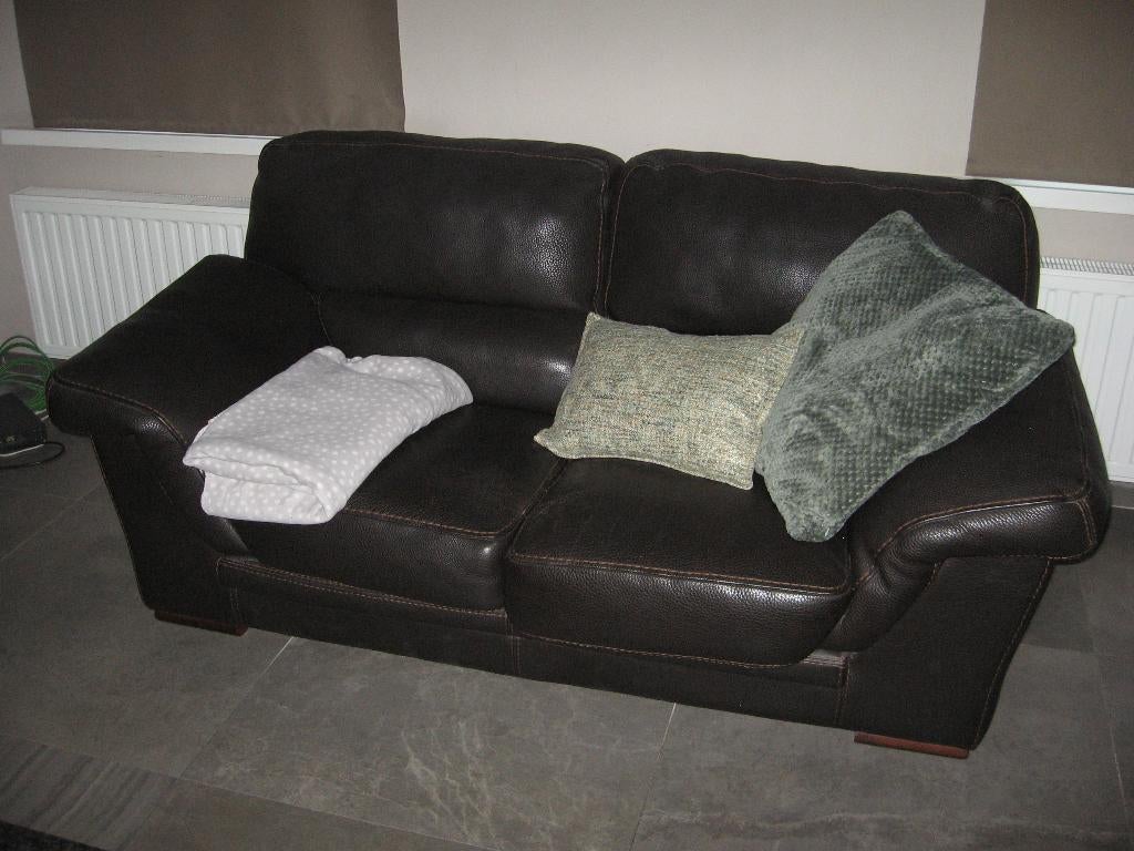 lederen salon, Huis en Inrichting, Ophalen, Gebruikt, 200 tot 250 cm, Vierpersoons of meer