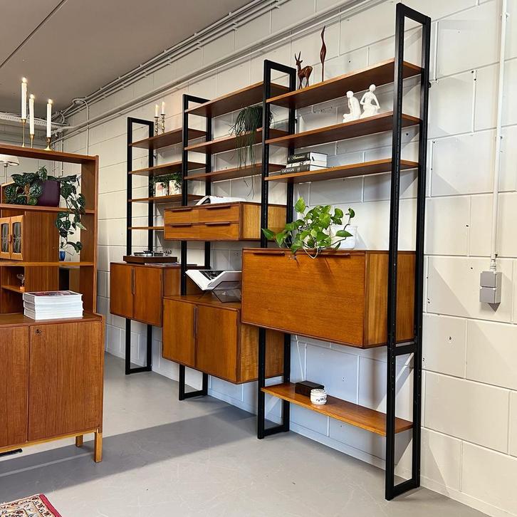 Vintage wandmeubel •Asko Finland•, Huis en Inrichting, Kasten | Stellingkasten, Gebruikt, Ophalen of Verzenden