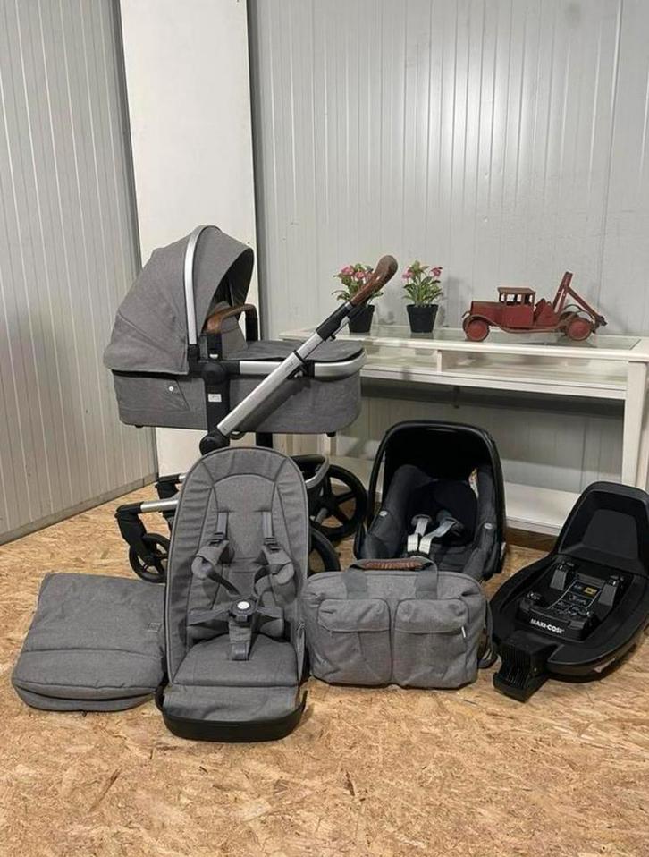 Joolz Day/gris éclatant 4- n-1 + ISOfix compleet, Enfants & Bébés, Buggys, Comme neuf, Maxi-Cosi, Protection de pluie, Dossier réglable