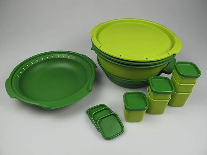 Tupperware™ « 101 Micro Gourmet + Insert + Ramequins » vert, Maison & Meubles, Cuisine| Tupperware, Neuf, Récipient ou Bol, Vert