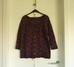 Aubergine bordeaux vest met bloemen Maat XXL van D’Auvry, Ophalen of Verzenden