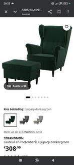 Ikea Strandmon fauteuil en voetenbank, Huis en Inrichting, Ophalen